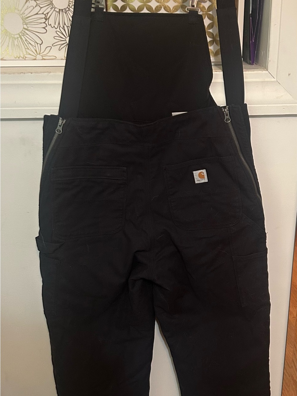 Woman's Carhartt Black Coveralls with Brown Logo Patch - Picture 10 of 11